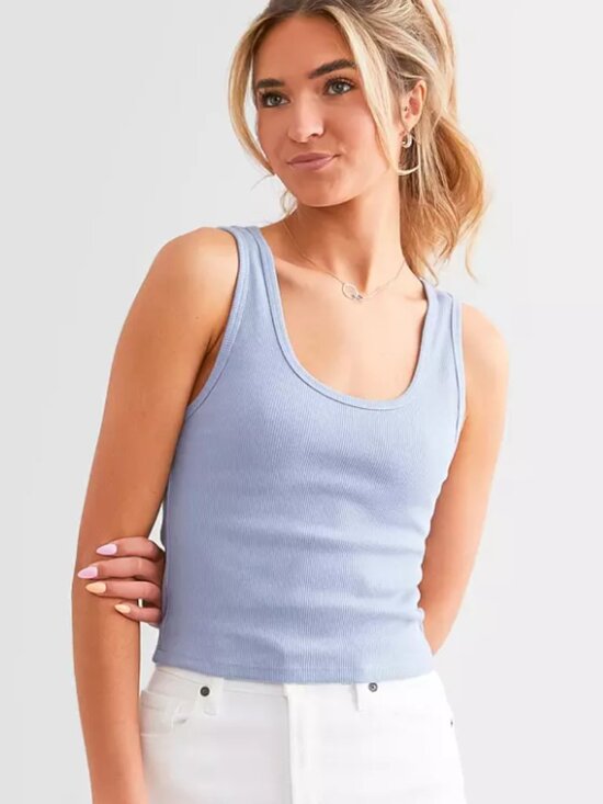 Z Supply Tops - Z Supply Essy Cropped Tank in Color Stormy - Size Medium